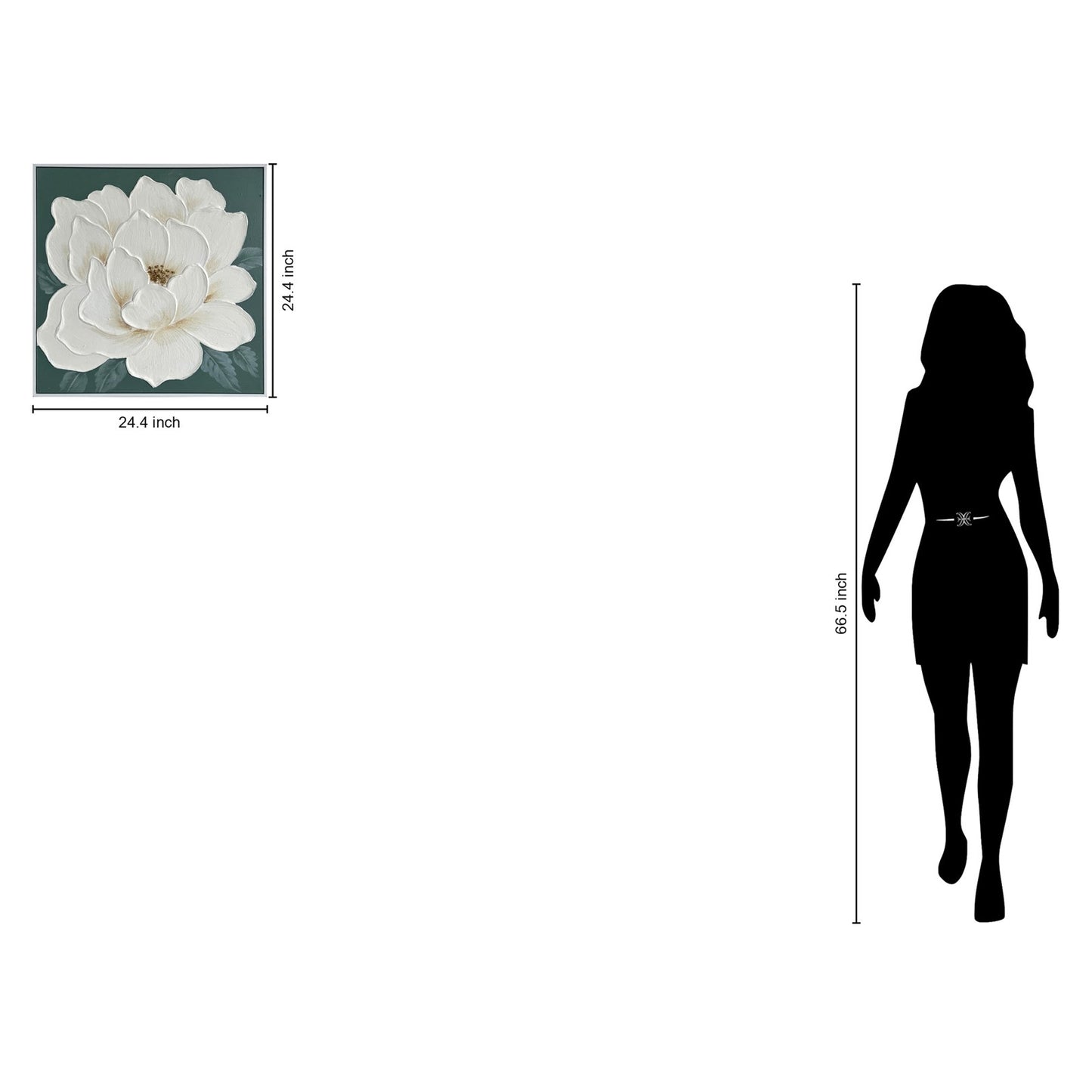 Classy Living Delicate Ivory Bloom II 24"x24", Green/White/Gold/Silver