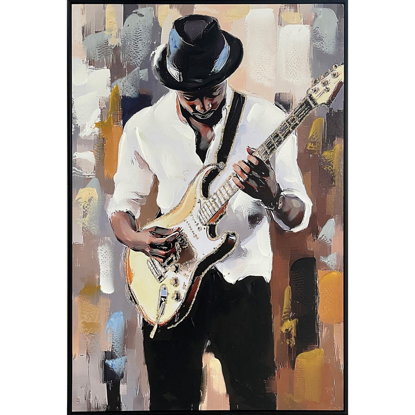Classy Living Classic Midnight Riff II 36"x24", Black/Cream/Taupe/Gold