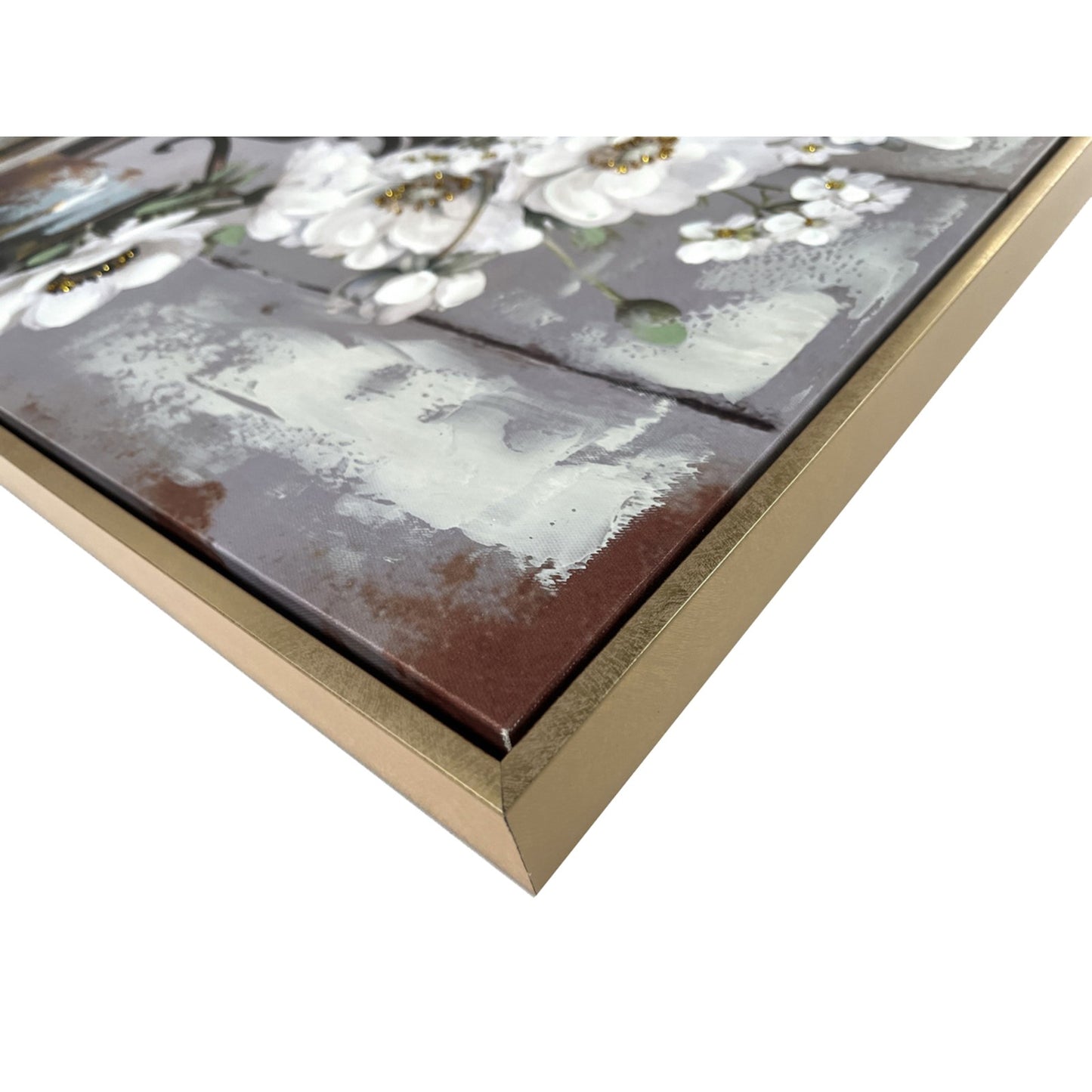 Classy Living Delicate Rustic Blossoms Study, Blue/Gray/White/Gold/Brown