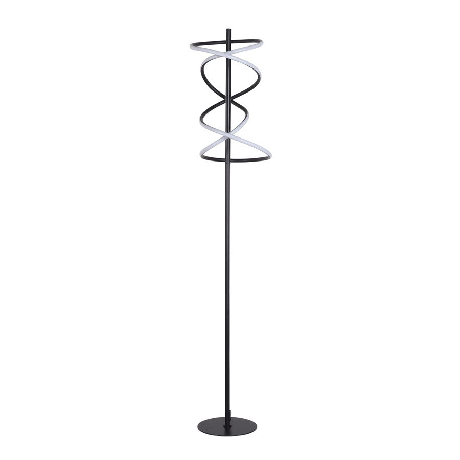 Classy Living Helix Radiance LED 1Lt Floor Lamp, Matte Black - BRL3364
