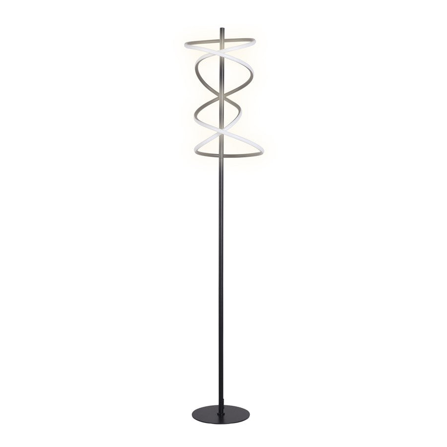 Classy Living Helix Radiance LED 1Lt Floor Lamp, Matte Black