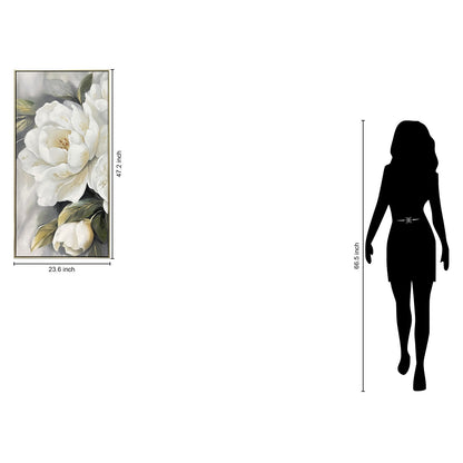 Classy Living Delicate Gld Peony II 47"x24", Ivory/Gray/Green/Gold