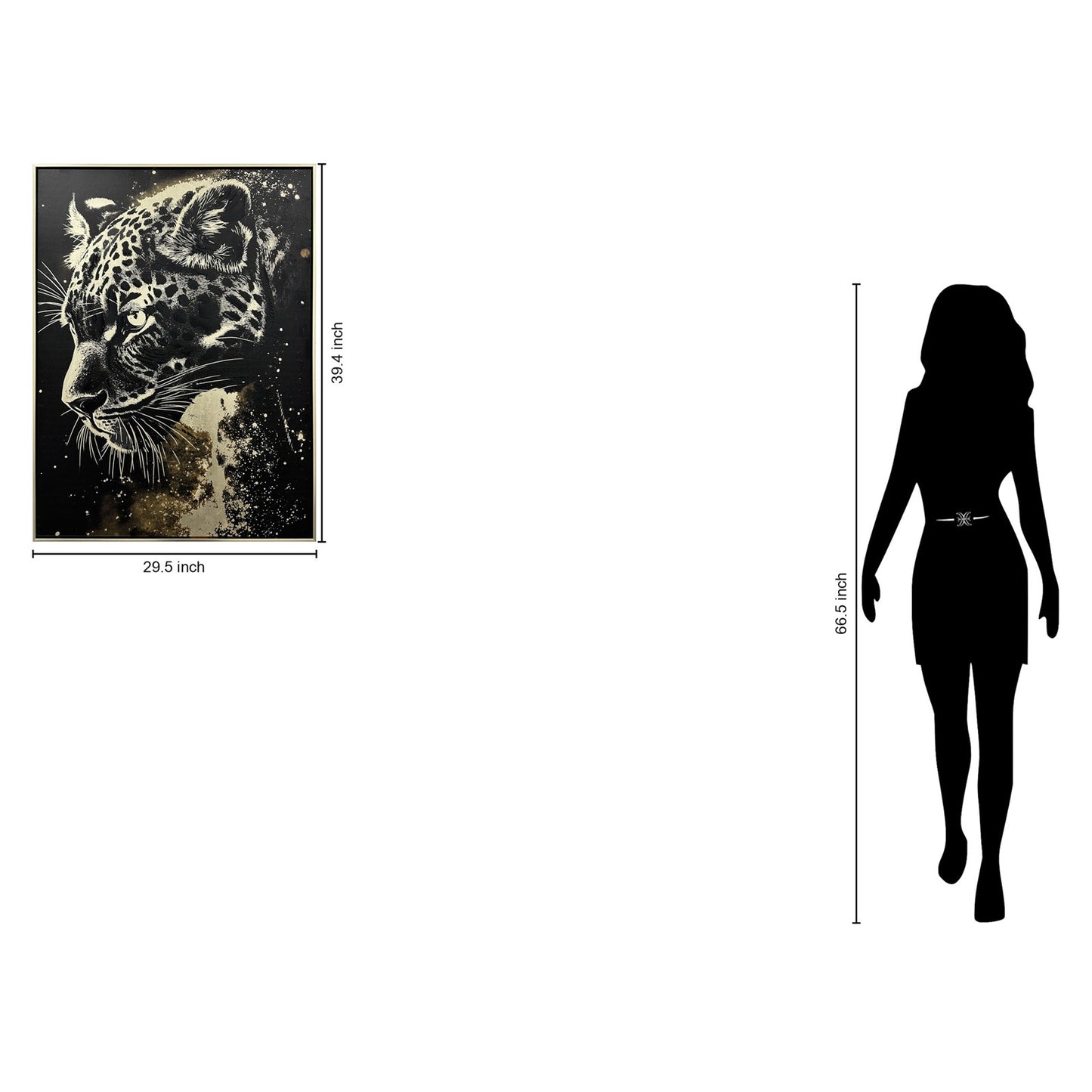Classy Living Untamed Midnight Prowl 39"x30", Black/Ivory/Gold