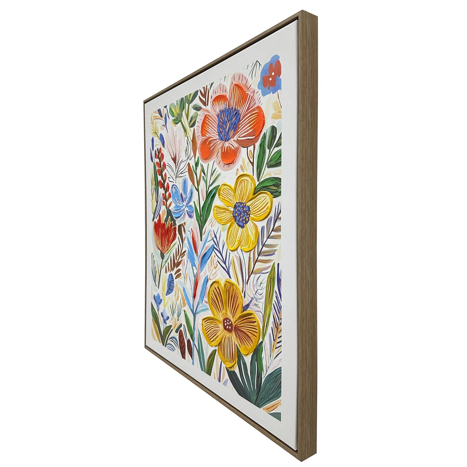 Classy Living Vibrant Petal Reverie II 28"x24", Natural/Multicolor