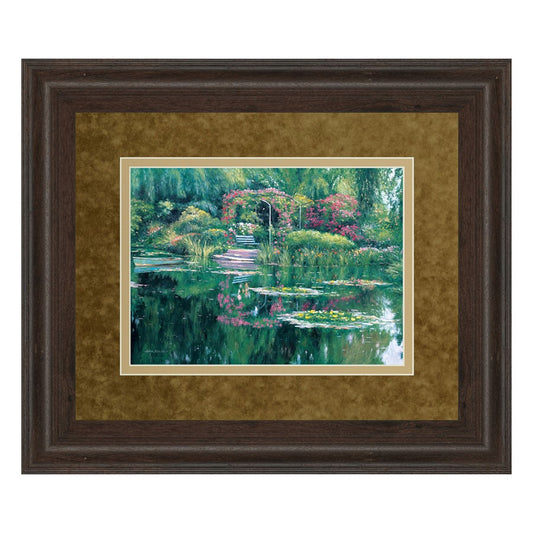 Classy Living Tranquil Garden Wall Art 40x34in | Contemporary Cinnamon Mocha MDF Frame | Living Room & Bedroom Botanical Decor | 40 x 34 x | Model DM2135