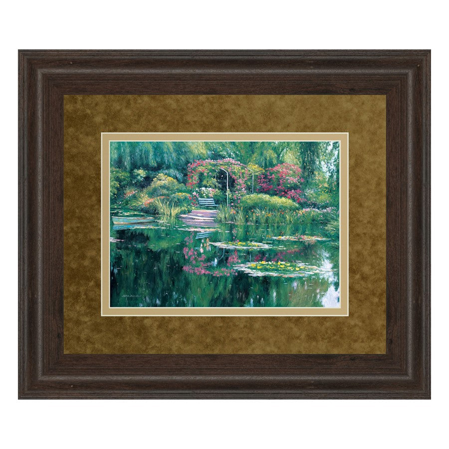 Classy Living Tranquil Garden Wall Art 40x34in | Contemporary Cinnamon Mocha MDF Frame | Living Room & Bedroom Botanical Decor | 40 x 34 x | Model DM2135