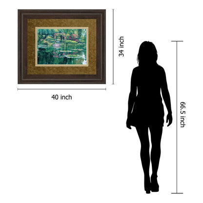 Classy Living Tranquil Garden Wall Art 40x34in | Contemporary Cinnamon Mocha MDF Frame | Living Room & Bedroom Botanical Decor | 40 x 34 x | Model DM2135