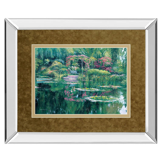 Classy Living Tranquil Garden 40x34in Mirrored Wall Art | Contemporary Multicolor Framed Print | Living Room, Bedroom & Office Decor | 40 | Model DM2135MF