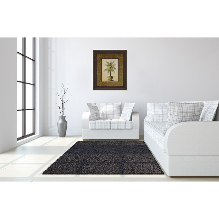 Classy Living Verdant Palm 34x40in Display Wall Art | Transitional Cinnamon Mocha MDF Frame with Real Glass | Living Room & Office Decor | Model DM2158