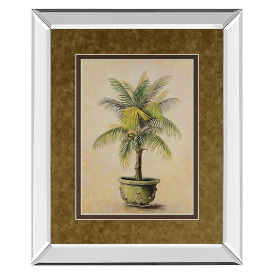 Classy Living Verdant Palm Display Wall Art 34x40in | Transitional Mirrored Frame with Botanical Print | Living Room & Office Decor | 34 | Model DM2158MF