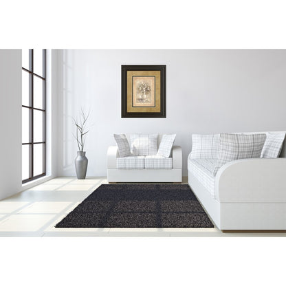 Classy Living White Bouquet 34x40in Wall Art | Transitional Floral Framed Print, Dark Chocolate Frame | Living Room, Bedroom & Office Decor | Model DM2163