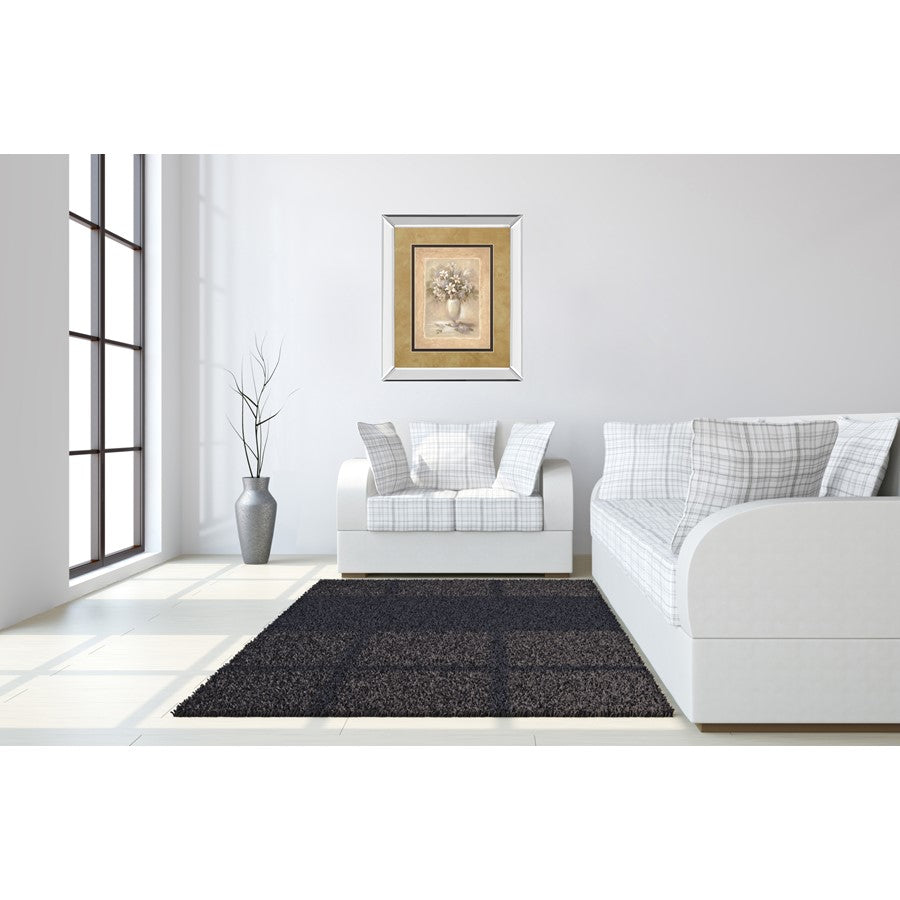 Classy Living White Bounty II 34x40in Mirrored Wall Art | Transitional Floral Botanical with Real Glass | Living Room & Office Decor | 34 | Model DM2164MF
