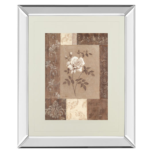 Classy Living Timeless Rose 40in Wall Art | Mirrored Frame Transitional | Living Room, Bedroom & Office Decor | 34 x 40 x 3 in | Model DM2171MF