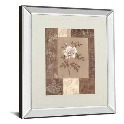 Classy Living Timeless Rose 40in Wall Art | Mirrored Frame Transitional | Living Room, Bedroom & Office Decor | 34 x 40 x 3 in | Model DM2171MF