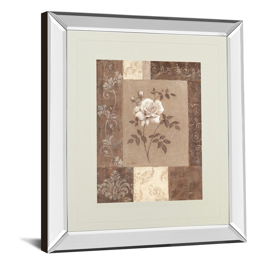 Classy Living Timeless Rose 40in Wall Art | Mirrored Frame Transitional | Living Room, Bedroom & Office Decor | 34 x 40 x 3 in | Model DM2171MF