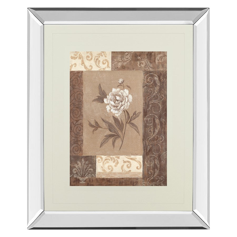 Classy Living Peony Elegance 34x40in Wall Art | Transitional Mirrored Frame | Living Room, Bedroom & Office Decor | 3 x 34 x 40 in | Model DM2172MF