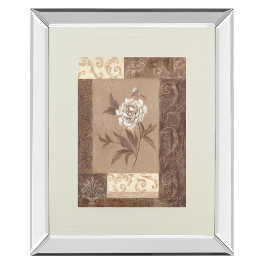 Classy Living Peony Elegance 34x40in Wall Art | Transitional Mirrored Frame | Living Room, Bedroom & Office Decor | 3 x 34 x 40 in | Model DM2172MF