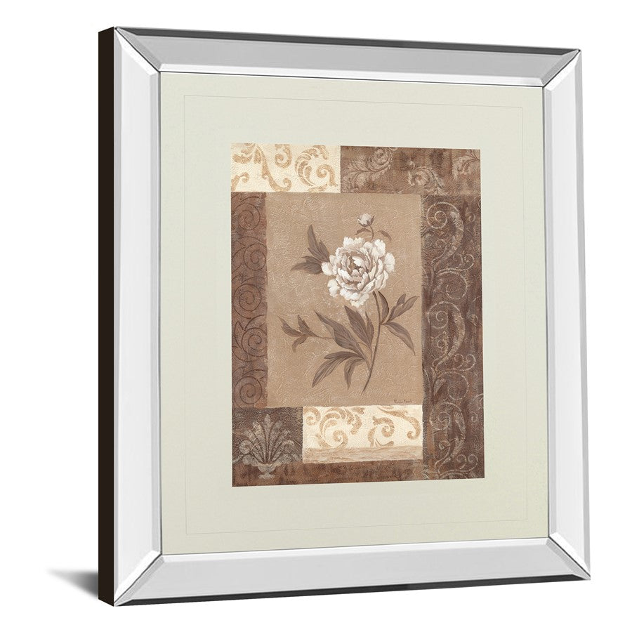 Classy Living Peony Elegance 34x40in Wall Art | Transitional Mirrored Frame | Living Room, Bedroom & Office Decor | 3 x 34 x 40 in | Model DM2172MF