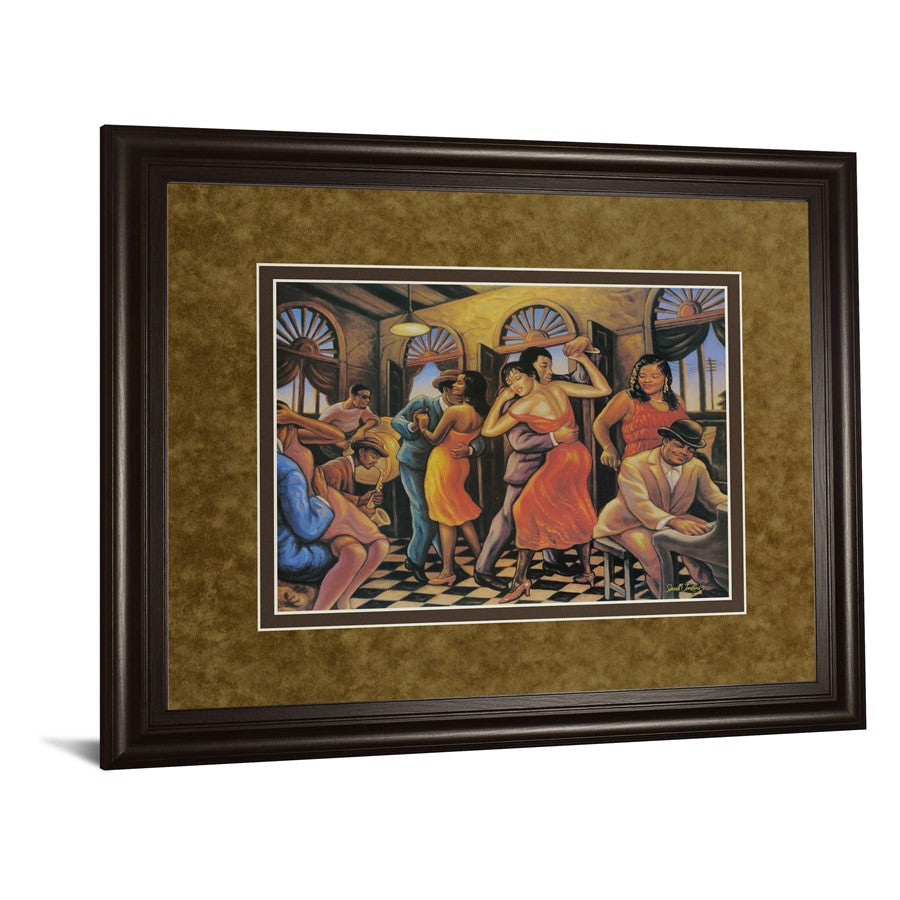 Classy Living Roadhouse Rhythm 40x34in Framed Wall Art | Contemporary Music Scene with Dark Chocolate Frame | Living Room & Office Decor | Model DM2188