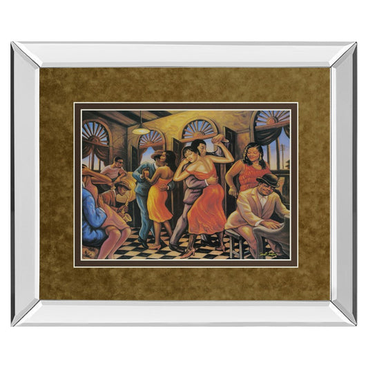 Classy Living Roadhouse Rhythm Wall Art 40x34in | Contemporary Mirrored Frame and Multicolor Paper Print | Living Room & Entertainment | Model DM2188MF