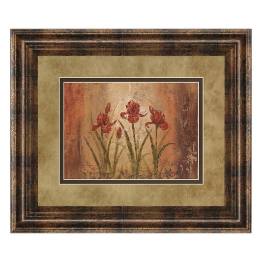 Classy Living Iris Elegance Wall Art 40x34in | Transitional Dark Chocolate MDF Frame | Living Room Bedroom & Office Decor | 1 x 40 x 34 in | Model DM2190