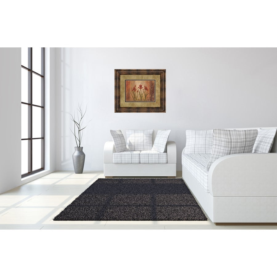 Classy Living Iris Elegance Wall Art 40x34in | Transitional Dark Chocolate MDF Frame | Living Room Bedroom & Office Decor | 1 x 40 x 34 in | Model DM2190