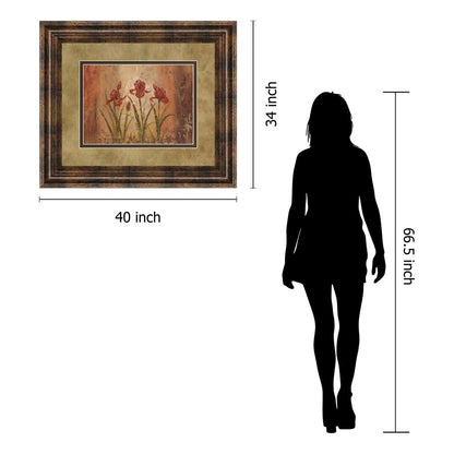 Classy Living Iris Elegance Wall Art 40x34in | Transitional Dark Chocolate MDF Frame | Living Room Bedroom & Office Decor | 1 x 40 x 34 in | Model DM2190
