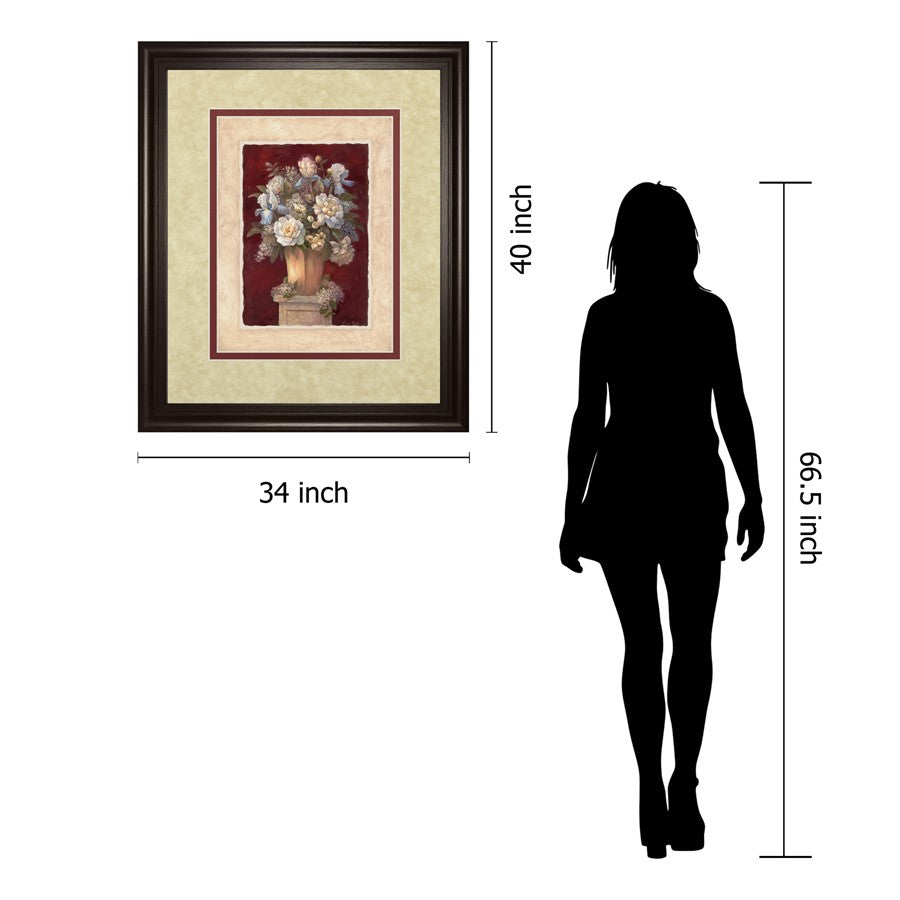 Classy Living Botanical Elegance 34x40in Wall Art | Traditional Floral in Dark Chocolate Frame | Living Room, Bedroom & Office Decor | 34 x | Model DM5084