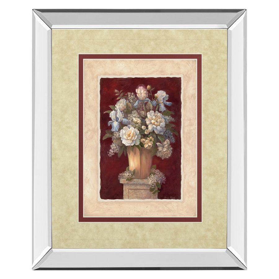 Classy Living Botanical Elegance Wall Art 34x40in | Traditional Mirrored Frame Floral Print | Living Room, Bedroom & Office Decor | 40 in | Model DM5084MF