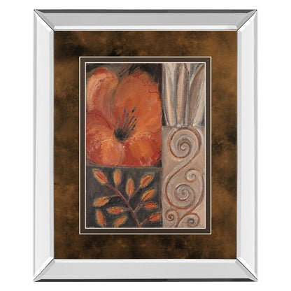 Classy Living Orange Burst I 34x40in Wall Art | Contemporary Mirrored Frame | Living Room & Bedroom Decor | 34 x 40 x 3 in | Model DM5122MF