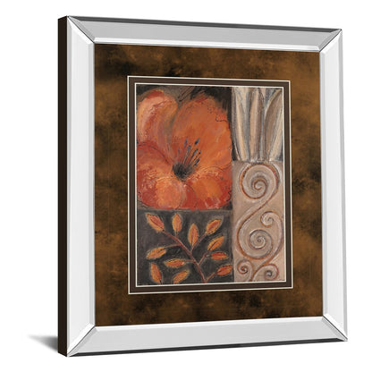 Classy Living Orange Burst I 34x40in Wall Art | Contemporary Mirrored Frame | Living Room & Bedroom Decor | 34 x 40 x 3 in | Model DM5122MF