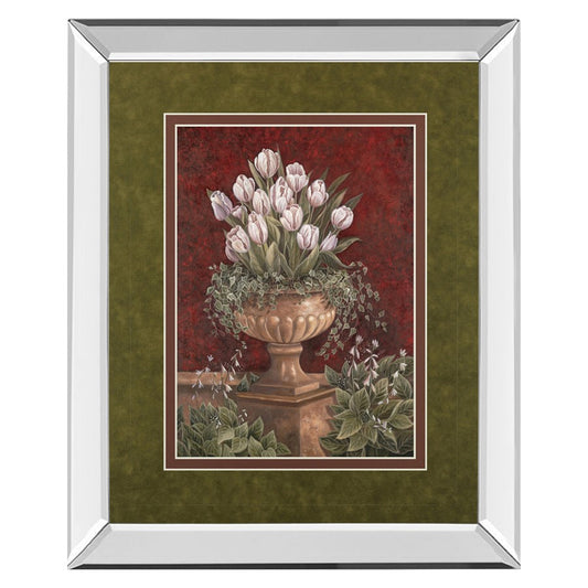 Classy Living Tulip Urn Elegance Wall Art 34x40in | Contemporary Mirrored Frame | Living Room & Office Decor | 34 x 40 x 3 in | Model DM5123MF
