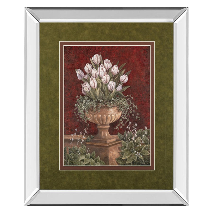 Classy Living Tulip Urn Elegance Wall Art 34x40in | Contemporary Mirrored Frame | Living Room & Office Decor | 34 x 40 x 3 in | Model DM5123MF