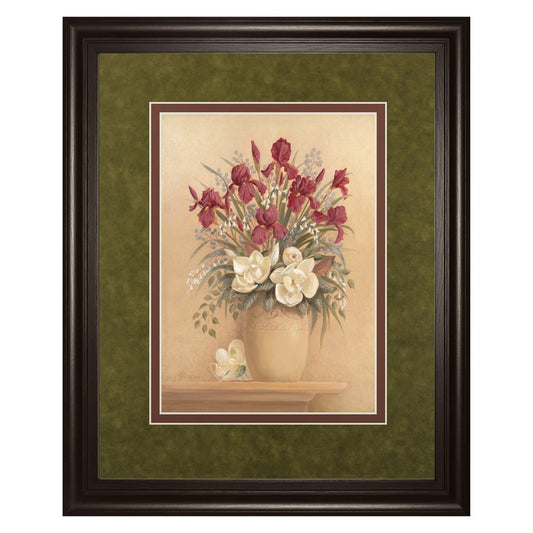 Classy Living Timeless Bouquet 34x40in Wall Art | Contemporary Floral Framed Print | Living Room & Bedroom Decor | Dark Chocolate MDF | Model DM5125