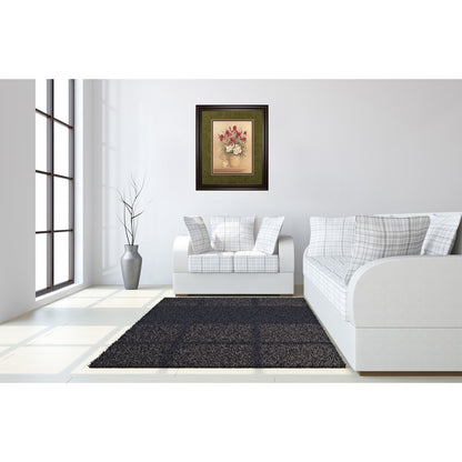 Classy Living Timeless Bouquet 34x40in Wall Art | Contemporary Floral Framed Print | Living Room & Bedroom Decor | Dark Chocolate MDF | Model DM5125