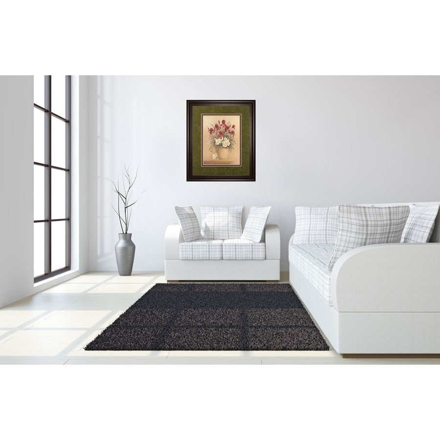 Classy Living Timeless Bouquet 34x40in Wall Art | Contemporary Floral Framed Print | Living Room & Bedroom Decor | Dark Chocolate MDF | Model DM5125