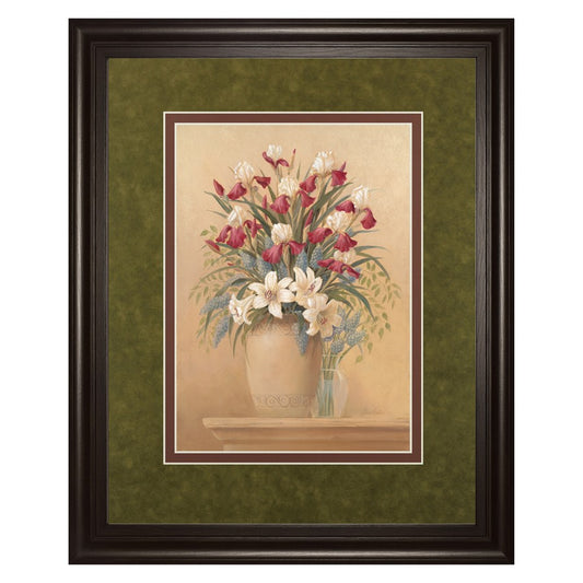 Classy Living Classic Petal II 34x40in Wall Art | Contemporary Dark Chocolate MDF Frame with Floral Print | Living Room & Bedroom Decor | 1 | Model DM5126