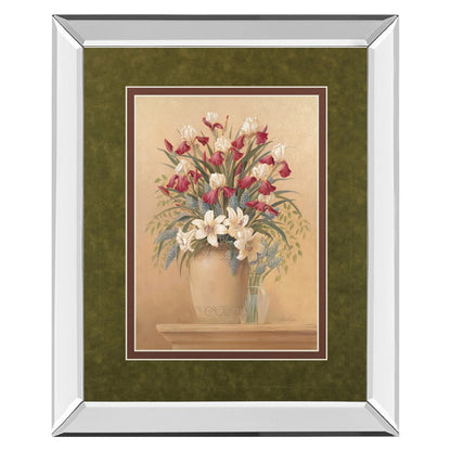 Classy Living Classic Petal II 34x40in Wall Art | Contemporary Floral Print with Mirrored Frame | Living Room & Bedroom Decor | 34 x 40 x | Model DM5126MF