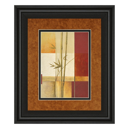 Classy Living Bamboo Harmony 34x40in Wall Art | Contemporary Botanical Paper on MDF in Midnight Aura Frame | Living Room & Office Decor | 1 | Model DM5132