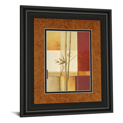 Classy Living Bamboo Harmony 34x40in Wall Art | Contemporary Botanical Paper on MDF in Midnight Aura Frame | Living Room & Office Decor | 1 | Model DM5132