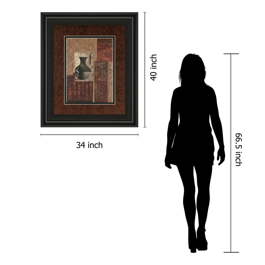 Classy Living Artifact Revival I 34x40in Wall Art | Contemporary Midnight Aura MDF Frame, Paper & Glass | Living Room & Office Decor | 34 x | Model DM5135