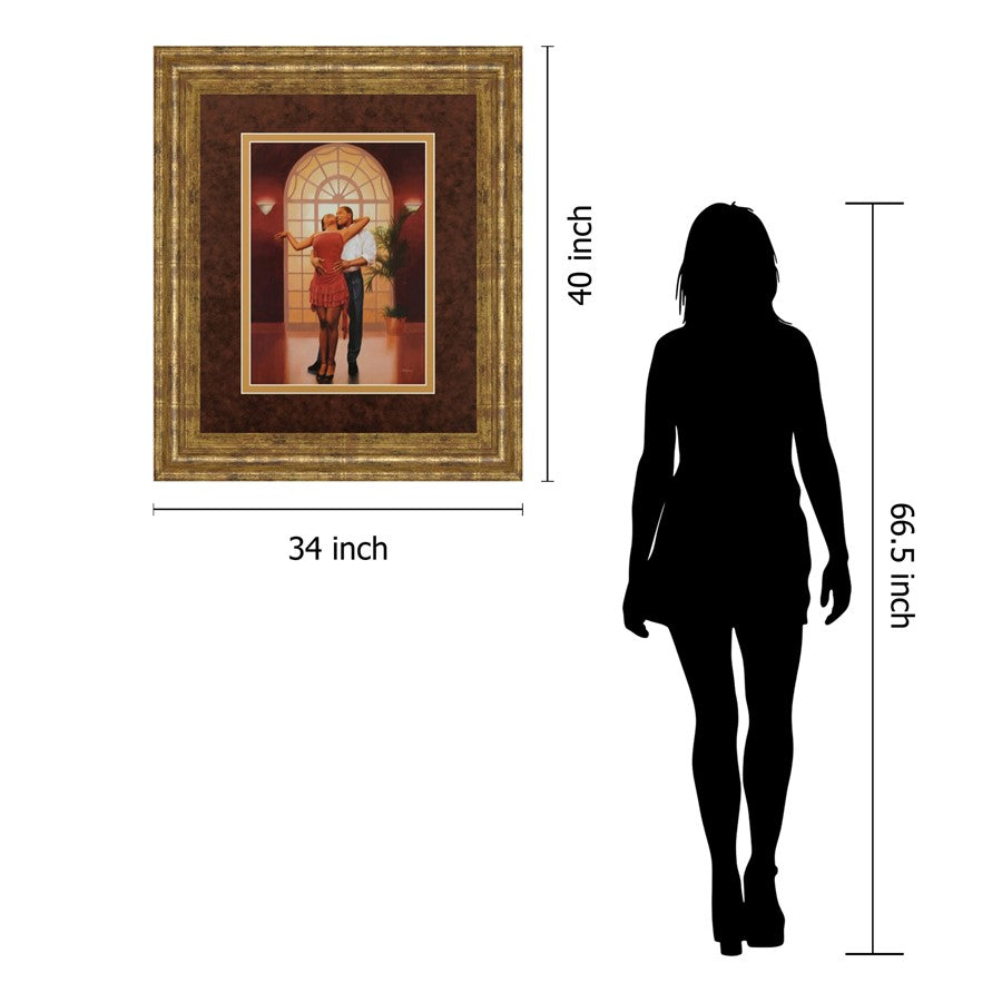 Classy Living Heavenly Arch 34x40in Framed Wall Art | Contemporary Gilded Radiance MDF Frame with Paper Print | Living Room & Bedroom Love | Model DM5138