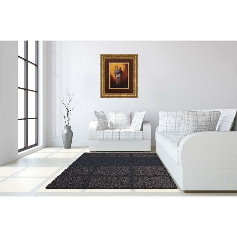 Classy Living Soulful Trumpeter 34x40in Wall Art | Contemporary Gilded Framed Print with Real Glass | Living Room & Office Decor | 34 x 40 | Model DM5140