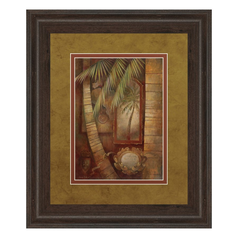 Classy Living Global Winds II 34x40in Wall Art | Contemporary Botanical Print in Cinnamon Mocha MDF Frame | Living Room & Office Decor | 1 | Model DM5153