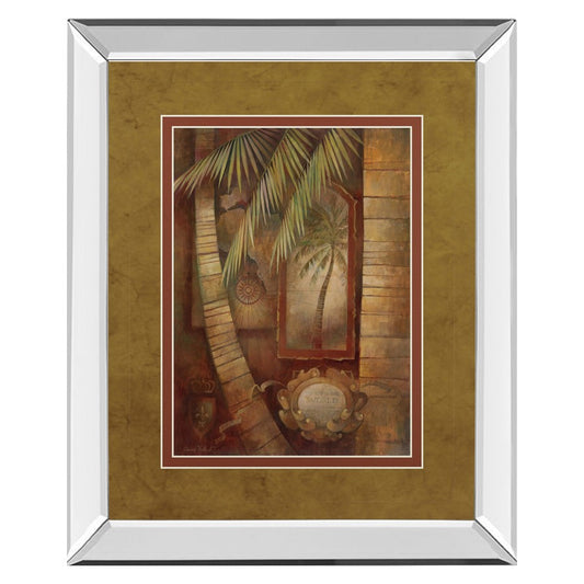 Classy Living Global Winds II 34x40in Wall Art | Contemporary Mirrored Frame and Botanical Print | Living Room & Bedroom Decor | 3 x 34 x | Model DM5153MF