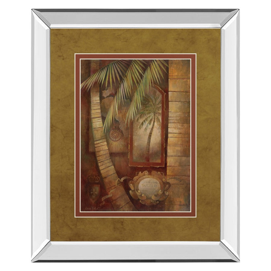 Classy Living Global Winds II 34x40in Wall Art | Contemporary Mirrored Frame and Botanical Print | Living Room & Bedroom Decor | 3 x 34 x | Model DM5153MF
