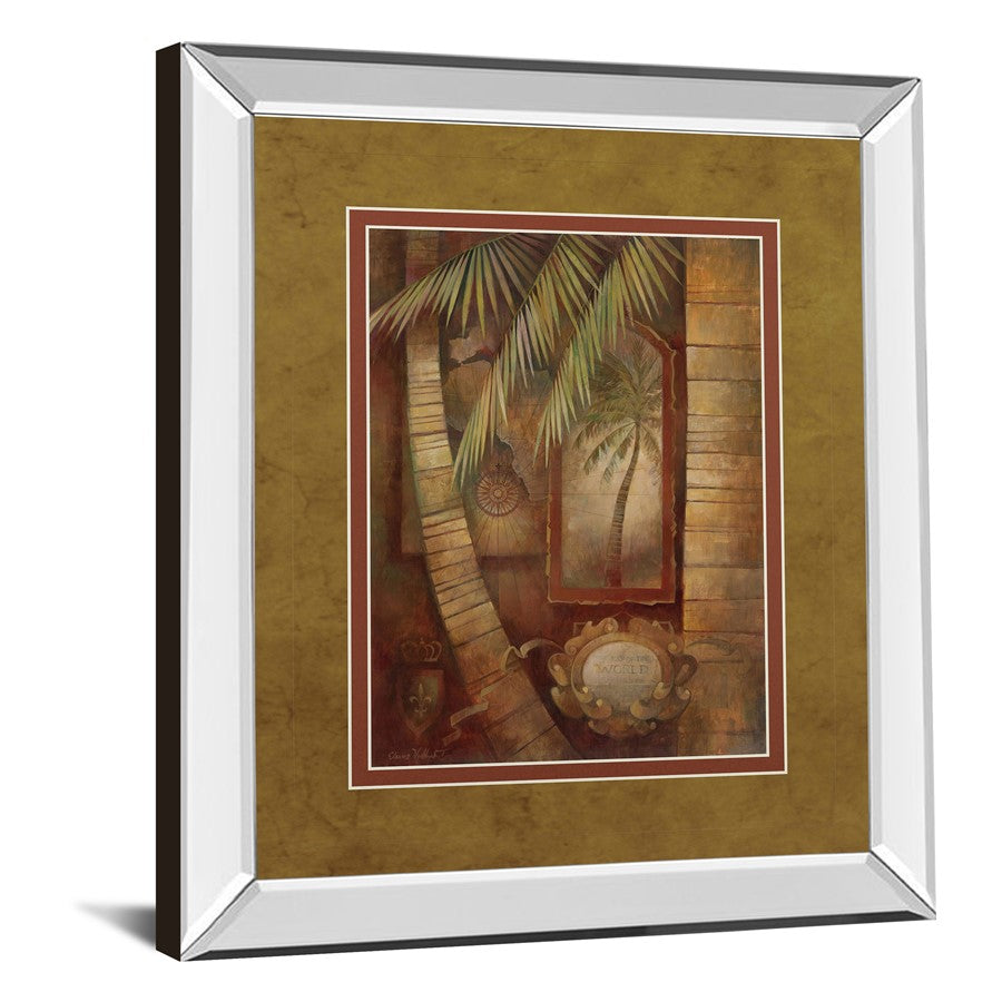 Classy Living Global Winds II 34x40in Wall Art | Contemporary Mirrored Frame and Botanical Print | Living Room & Bedroom Decor | 3 x 34 x | Model DM5153MF