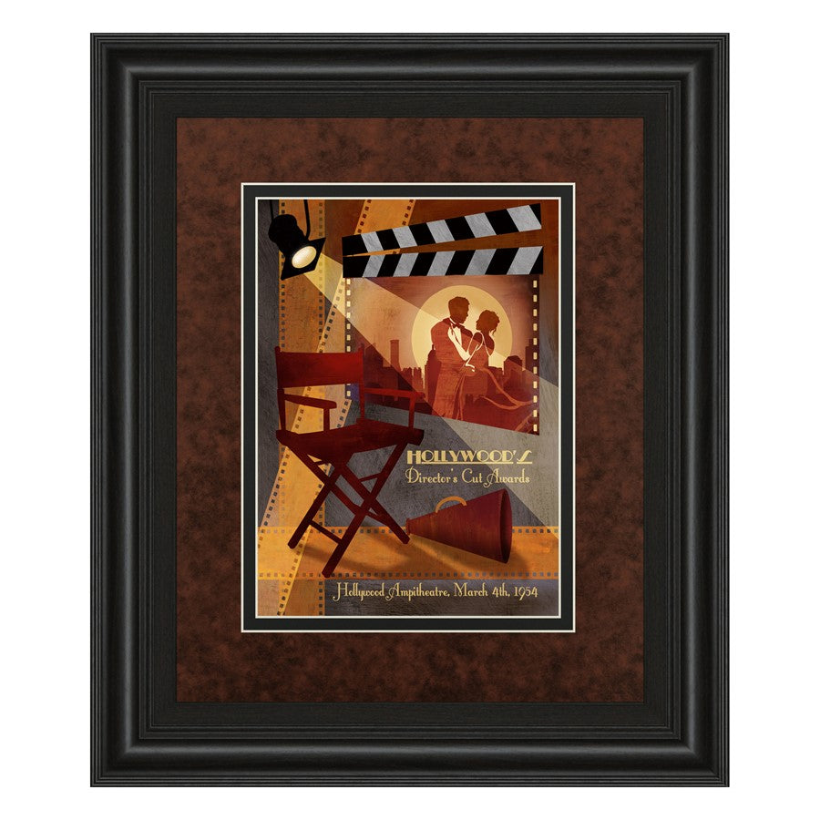 Classy Living Director's Cut 34x40in Framed Wall Art | Contemporary Midnight Aura MDF Frame with Paper Print | Home Theater & Living Room | Model DM5160