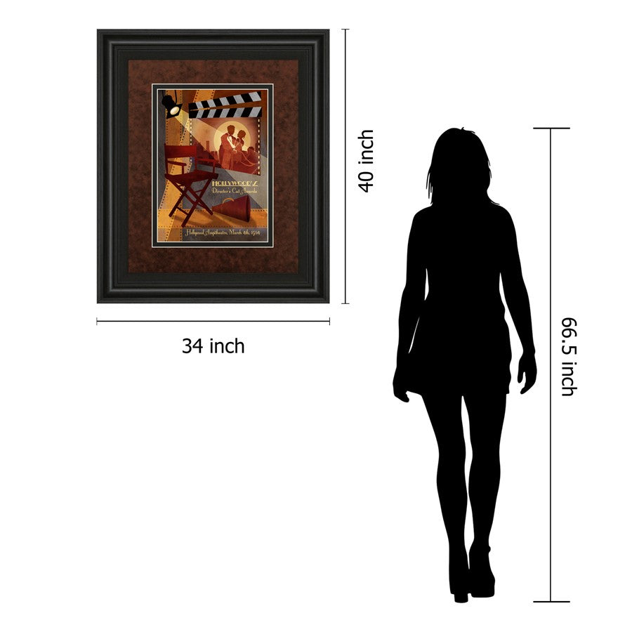Classy Living Director's Cut 34x40in Framed Wall Art | Contemporary Midnight Aura MDF Frame with Paper Print | Home Theater & Living Room | Model DM5160