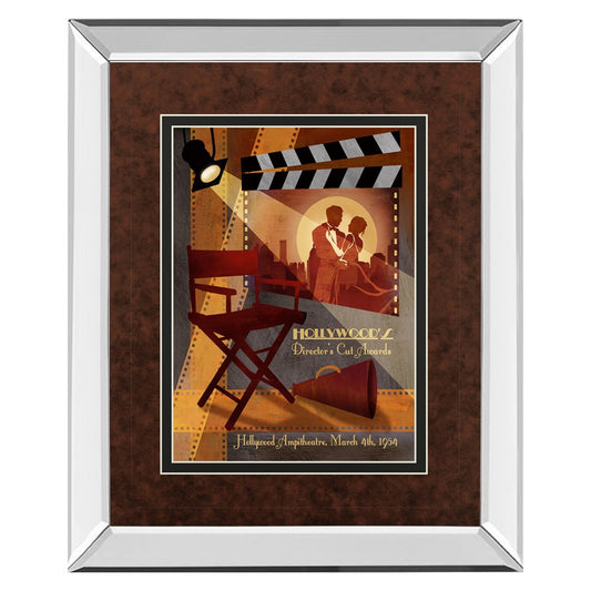 Classy Living Director's Cut 34x40in Mirrored Wall Art | Contemporary Multicolor Paper Print with Mirrored Frame | Home Theater & Living | Model DM5160MF